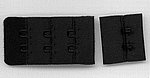 BH Verschluss, schwarz, 2h*3b, ca. 3 cm hoch Satin
