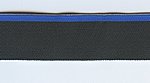 Bundband Elastik, grau, mit blauen Streifen, Reststck174cm