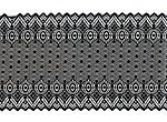 Elastische Spitze , schwarz, graphisches Muster, Reststck 90 cm