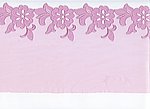 Schweizer Stickerei, pastell lila ,  mit gleichfarbener Blumenstickerei.,