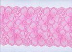 Elastische Spitze ,rosa, Hibiskus-Muster