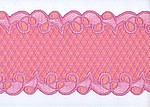 Elastische Spitze , zweifarbiges stiliertes Muster in rosa und pfirsich