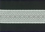 Elastische Spitze, Vanilla mit geometrischem Bndchen-Muster, Reststck 22 cm