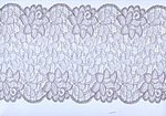 Elastische Spitze , silber grau Blumen in einer grafischen Darstellung