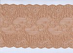 Elastische Spitze, helles Braun, Arabesken-Muster glnzend, Reststck 70 cm
