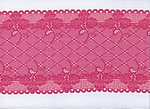Elastisches Spitze, Pink mit Camelia, groe Rauten und Blumenstruchen