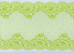 Elastische Spitze, limettenfarben mit Seerosen-Girlanden, Reststck 105 cm
