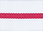 Elastische Spitze, rot mit geometrischem Lochmuster, Reststck 95 cm