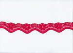 Elastisches Spitze in rot, schmal mit Beeren und Blten, Reststck 70 cm