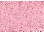 Elastische Spitze, rosa, sehr breit mit Bltterranken, beidseitige Bogenkante