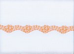 Elastische Spitze, schmales Bndchen in pastell-orange mit verschiedenen Kanten