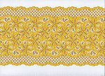 Spitze in Gold-Lavendel mit eingestreuten Seesternen und breiten Bogenkanten