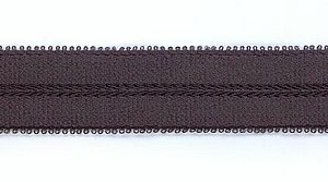 Schulterband, antrazit, 22 mm, Fischgratmotive mittig, Schlaufen seitlich