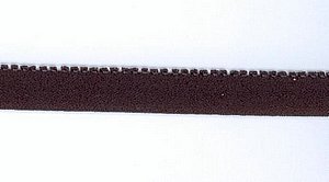 Veloursgummi, schwarz, 12 mm, Reststck 275 cm