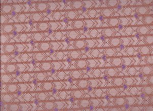 Bi-elastische Spitze in braun mit lila Herzchen