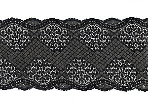 Elastische Spitze , schwarz, graphisches Muster