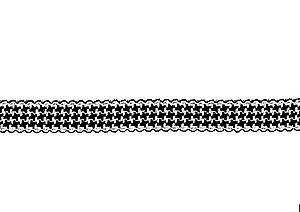 Elastisches Spitzenband , schwarz mit Hahnentrittmuster in silber