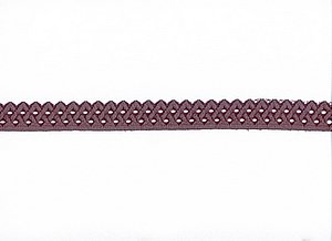 Elastische Spitze, dunkelbraun,  mit Rautenmuster, Reststck 50 cm