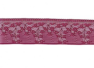 Elastische Spitze, in pink mit zartrosa mit  Bltenranken
