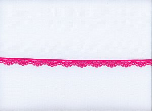 Elastische Spitze , sehr schmales Bndchen in hot Pink, Reststck 315 cm