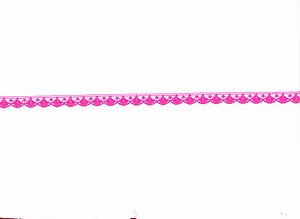 Schmales Spitzenbndchen, unelastisches in extreme Pink mit Fchern und Bgen